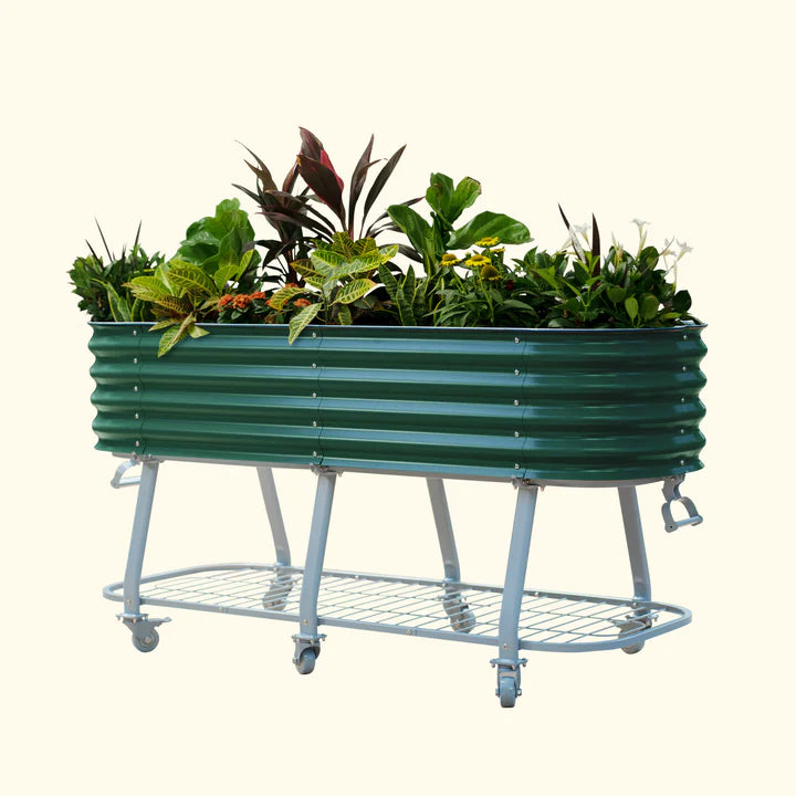 Vego Garden Elevated Rolling Self-Watering Garden Bed 2' x 6' New