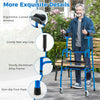 Versatile rolling walker in navy with ergonomic armrests, adjustable height, and foldable design for easy transport.