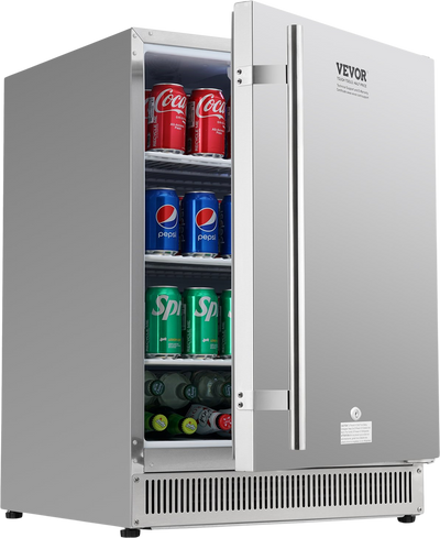 VEVOR 24 inch Indoor/Outdoor Beverage Refrigerator Stainless Steel 185QT Capacity New
