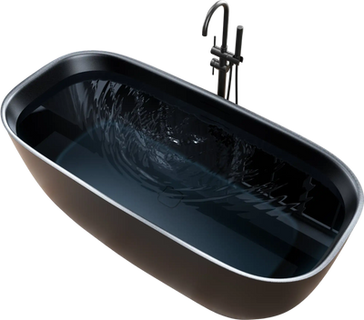 Anzzi Deep Soaking Bathtub 67 x 32 in. Rectangle Freestanding Stone Resin New