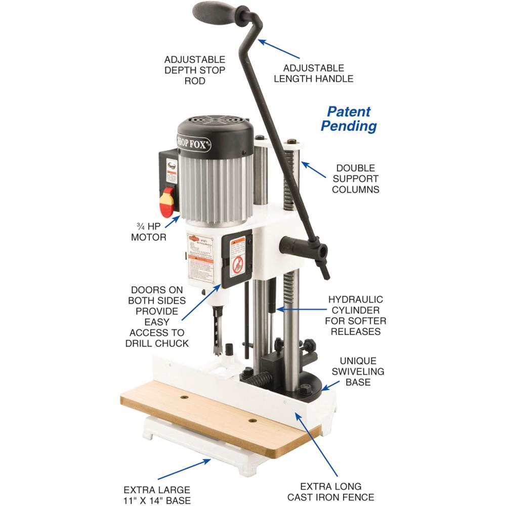 Shop Fox W1671 - 3/4 HP Mortising Machine