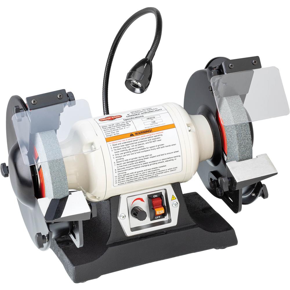 Shop Fox W1840 - 8" Variable-Speed Grinder with Work Light