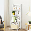 4-tier Leaning Free Standing Ladder Shelf Bookcase-White - Gallery View 1 of 13