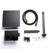 Yescom Shower Faucet Set with Handheld 10" Square Shower Head Matte Black New