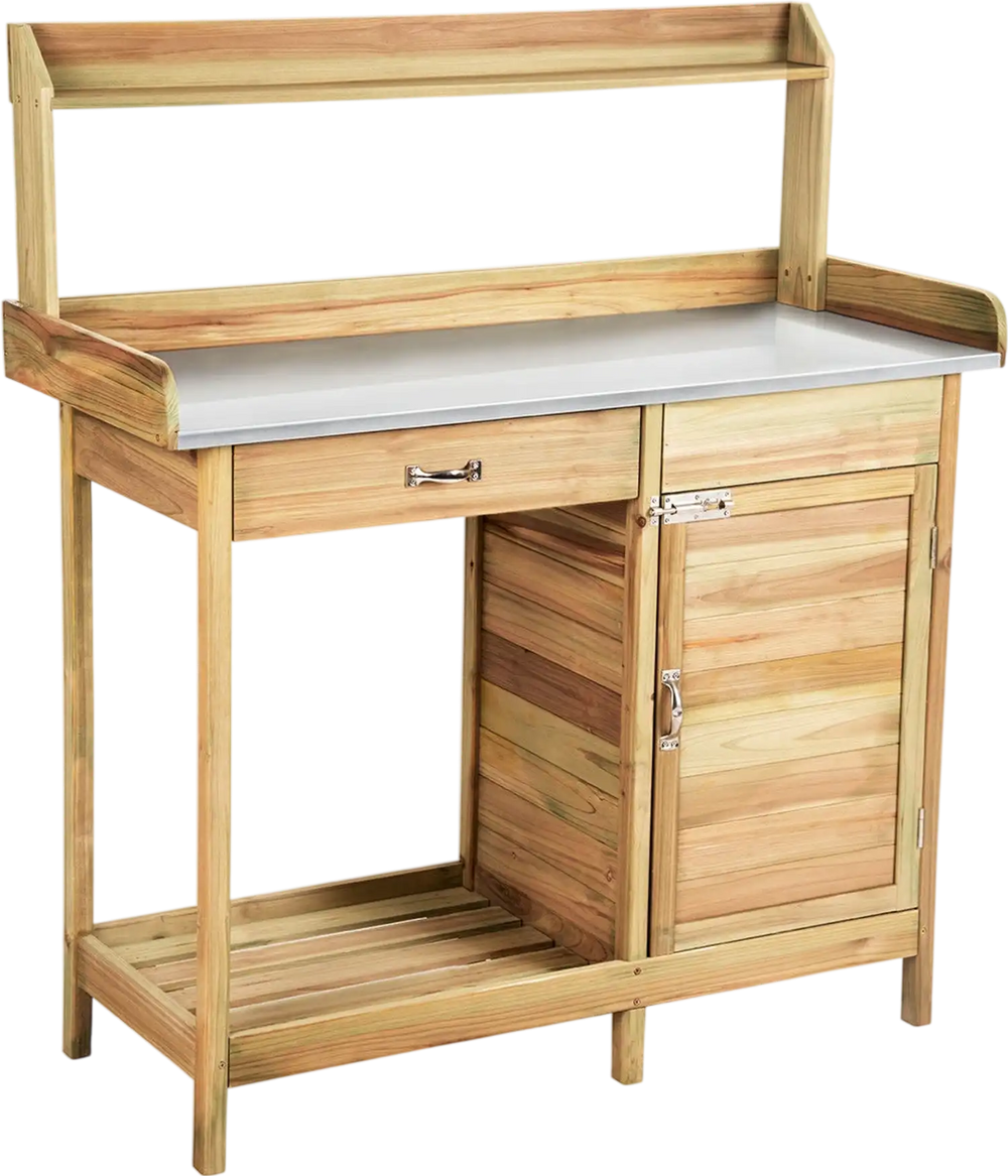 Outdoor Garden Wooden Work Station Potting Bench