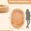 Washable fluffy human dog bed dimensions, featuring a cozy design with bolsters and a soft blanket for comfort.