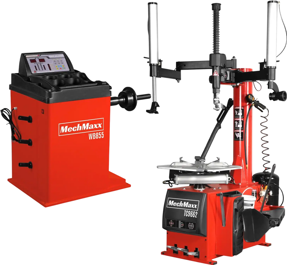 24" Rim Double Assist Arms Tire Changer Wheel Balancer Bundle,  TC9662,  WB855