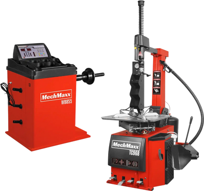 MechMaxx TC968+WB855 Tire Changer High Performance Tilt Back Wheel Balancer Bundle New