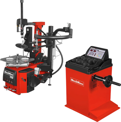 MechMaxx TC9682+WB855 Tire Changer High Performance Tilt Back Wheel Balancer Bundle New