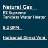 EZ Tankless EZSUPNG Supreme Indoor Tankless Water Heater 8.2 GPM 165000 BTU Natural Gas Direct Vent Kit Manufacturer RFB