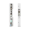Freestanding slim bathroom cabinet in white featuring a top compartment and a drawer, perfect for maximizing small.