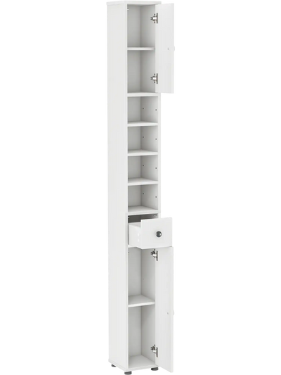 Costway Freestanding Slim Bathroom Storage Cabinet Drawer Adjustable Shelves 23465971 New