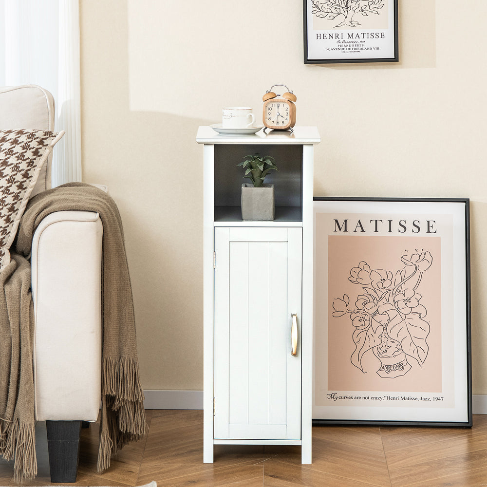 1-Door Freestanding Bathroom Cabinet with Open Shelf - Gallery View 1 of 13