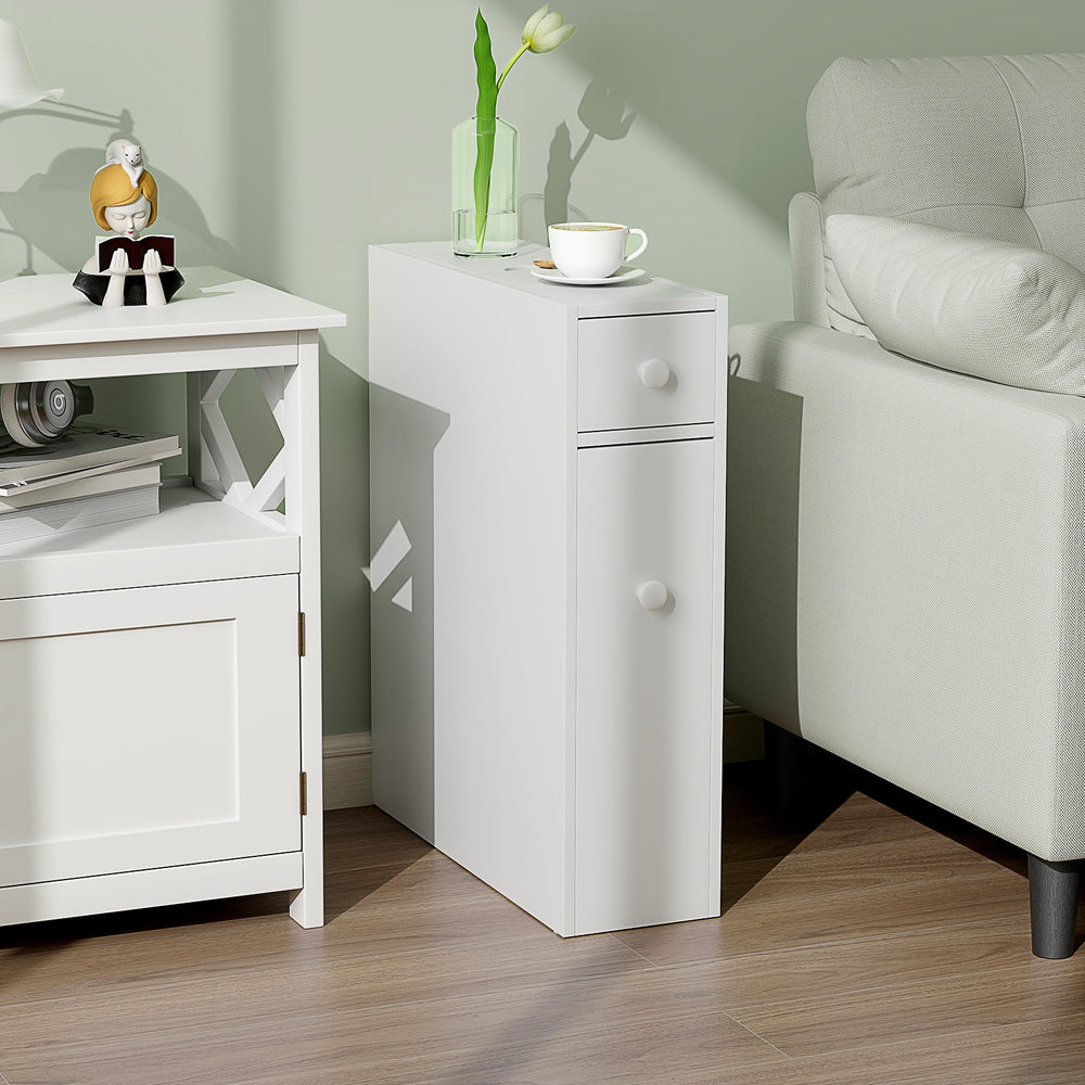 White Bathroom Cabinet Space Saver Storage Organizer-White - Gallery View 1 of 10