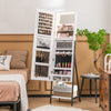 Freestanding Jewelry Cabinet with Full-Length Mirror-White - Gallery View 1 of 10