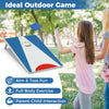 Portable 3 x 2FT cornhole board set in blue with foldable legs, ideal for outdoor fun and full body exercise.