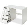 White 43.5-inch computer desk featuring a spacious tabletop and four large drawers for organized storage.