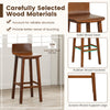 29-inch walnut wood bar stool set with solid back and seat, featuring acacia wood legs and ergonomic design for comfort.