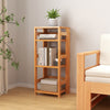 4-Tier Bookshelf Rubber Wood Bookcase with Side Fences for Living Room-14 inches - Gallery View 1 of 10
