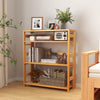 4-Tier Bookshelf Rubber Wood Bookcase with Side Fences for Living Room-29.5 inches - Gallery View 1 of 10