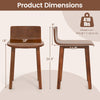 Wood dining chair dimensions showing a brown acacia wood design, ideal for kitchens and dining rooms, with a 410 lbs.