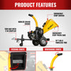 5 inch E-Start KOHLER 429cc 14hp Gasoline Engine Powered Disc Wood Chipper with Taillight ,  P4205