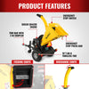 5 inch E-start DUCAR 420cc 15hp Gasoline Engine Powered Disc Wood Chipper with Taillight ,  P4205