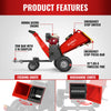 6 inch HONDA E-Start Gasoline Engine Powered 4 - Wheel Drum Wood Chipper with Taillight ,  B150