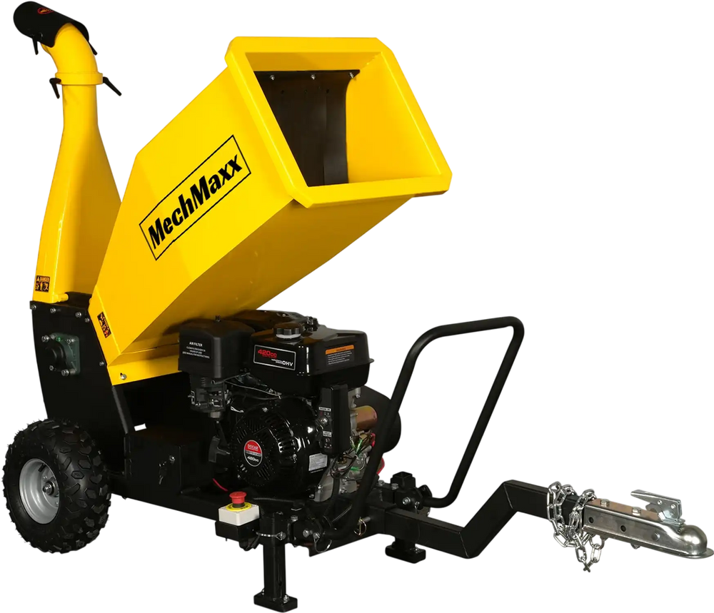 5 inch E-start DUCAR 420cc 15hp Gasoline Engine Powered Drum Wood Chipper with Towbar ,  PGS1500