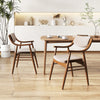 Wooden Dining Chair Set of 2 with Padded Seat and Back-Walnut - Gallery View 1 of 9