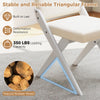 White wooden dining chair featuring a natural rubber wood frame, padded cushions, and stable triangular support for.