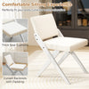 White wooden dining chair with padded cushions and curved backrest, perfect for modern farmhouse aesthetics in any.