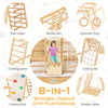 8-in-1 wooden jungle gym playset featuring a slide, monkey bars, and climbing net for kids' active play and exercise.
