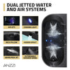 Anzzi Stone Belle Bathtub 67 x 32 in. Flat Bottom Freestanding with Massage Jets and Lights New