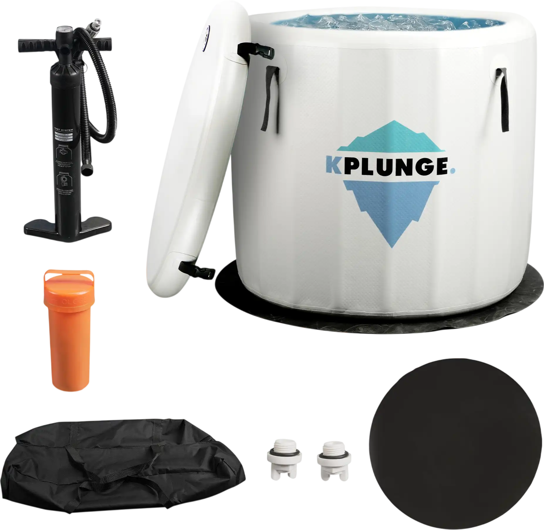 K-Plunge Arctic Fox Inflatable Cold Plunge Hot Tub 1-Person with Lid and Pump New