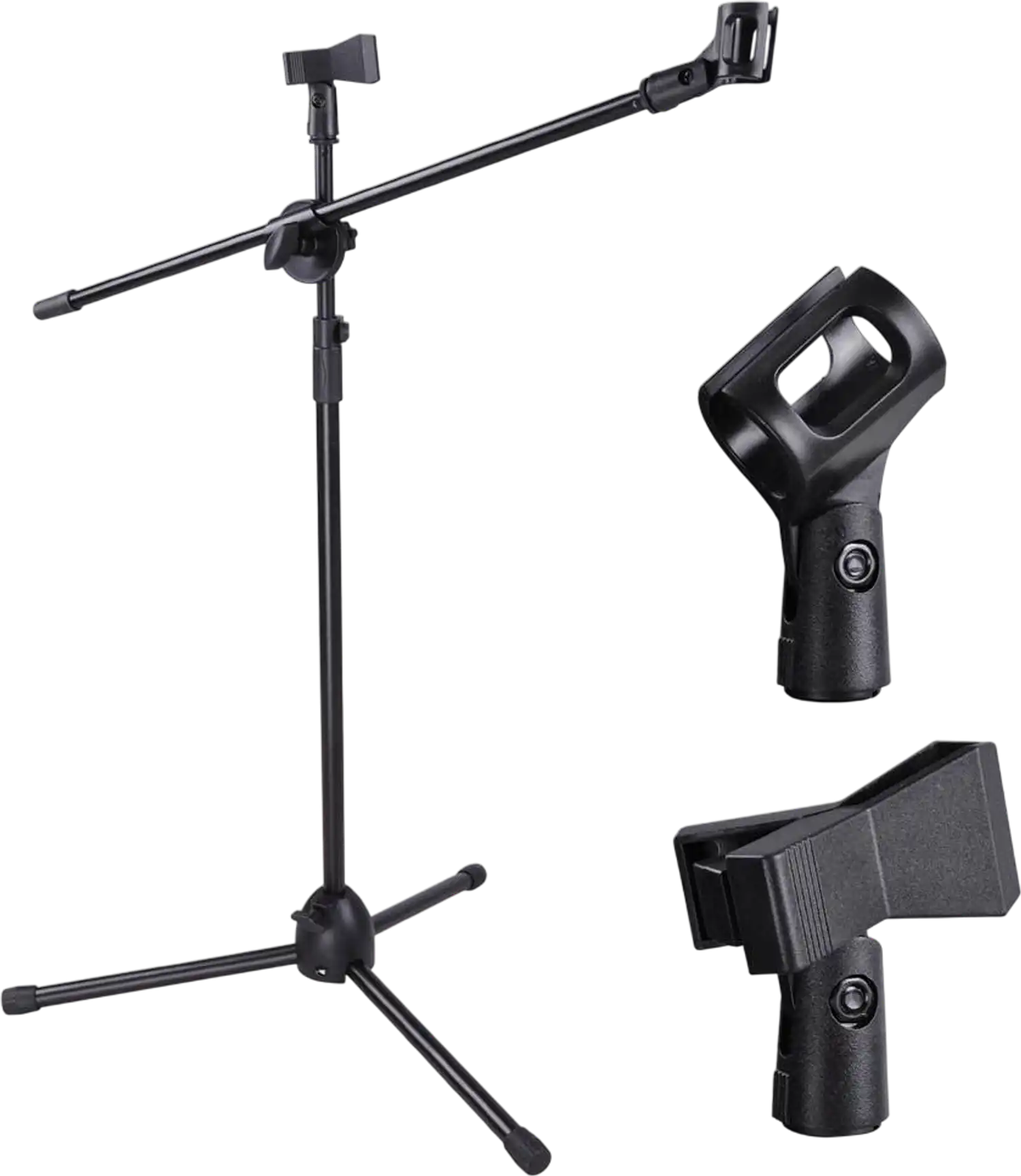 Yescom Microphone Boom Stand w/ 2 Mic Clips Adjustable Tripod New