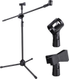 Yescom Microphone Boom Stand w/ 2 Mic Clips Adjustable Tripod New