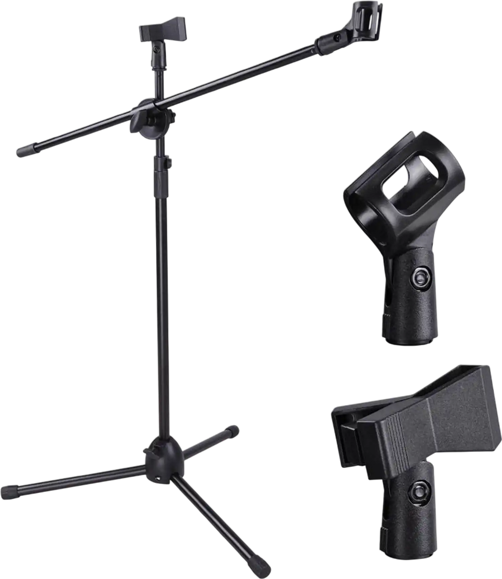 Yescom Microphone Boom Stand w/ 2 Mic Clips Adjustable Tripod New ...