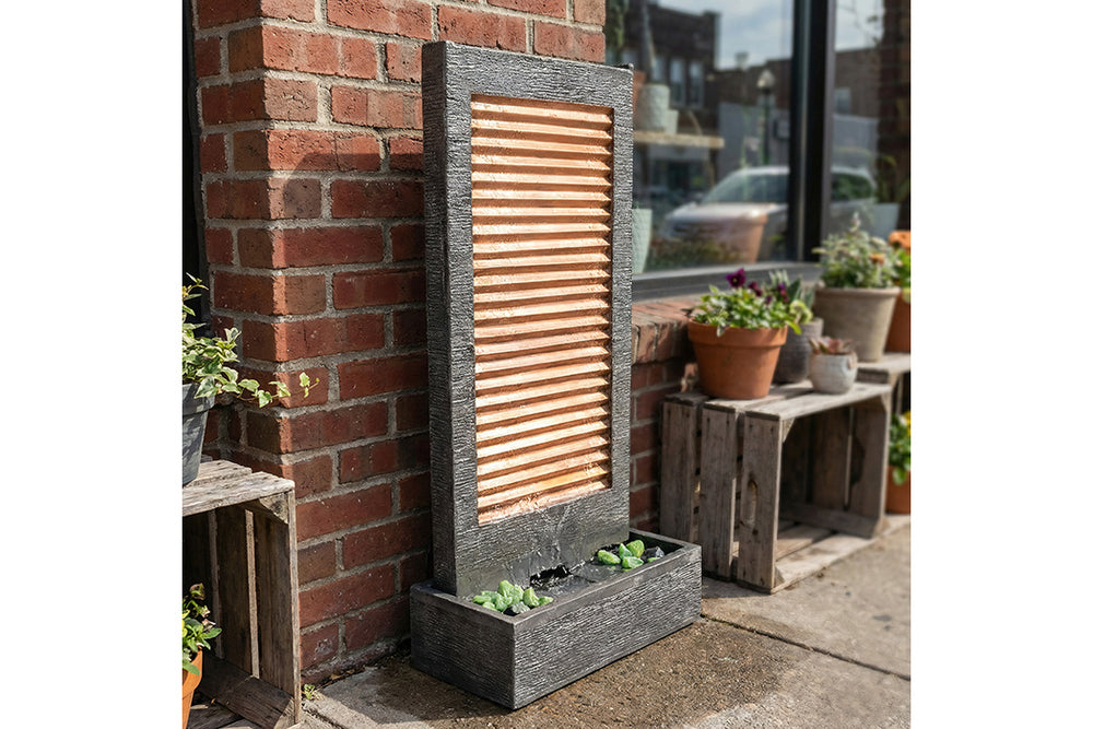 Exaco Zig Zag Copper Outdoor Water Fountain 63" Tall New