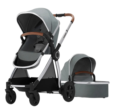 Mompush Ultimate 2 Bassinet Compact Self Standing Fold Reversible UPF50+ Canopy Stroller New