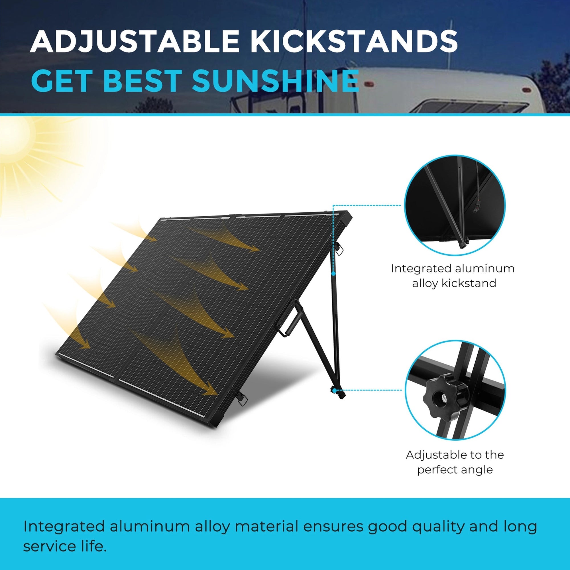 Renogy RNG-KIT-STCS200D-VOY20-US 200 Watt 12 Volt Monocrystalline Foldable Solar Suitcase New