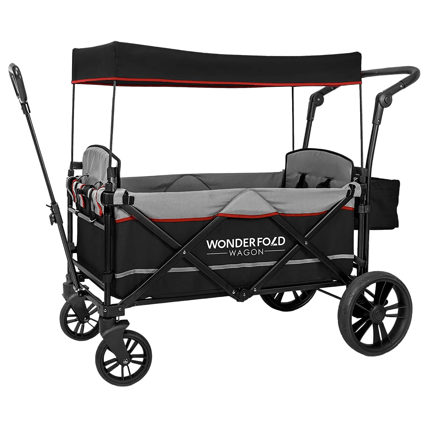 WonderFold Baby X2 Push/Pull 2-Passenger Double Stroller Wagon Black New