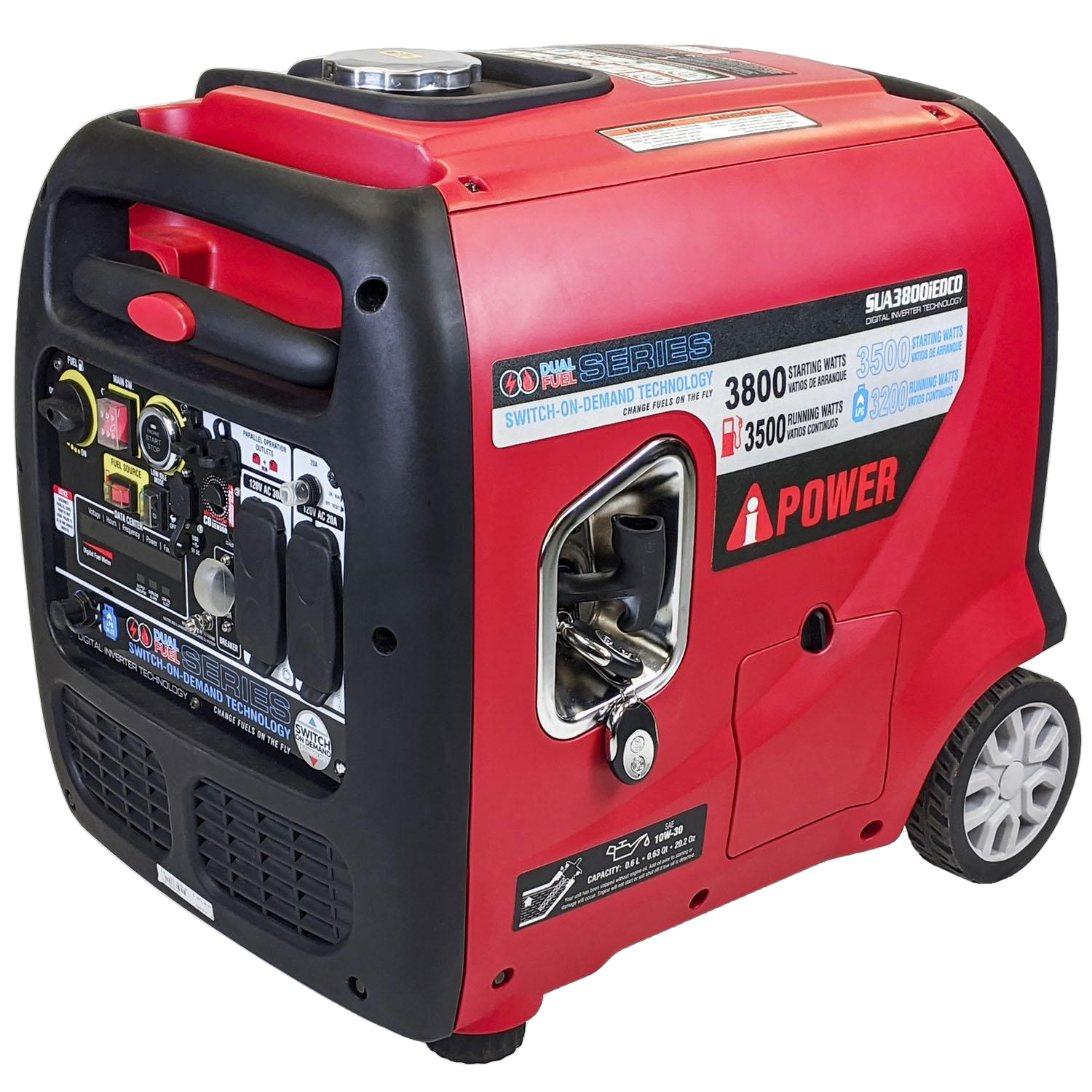 A-iPower SUA3800IED 3500W/3800W Dual Fuel Remote Start Inverter Generator New