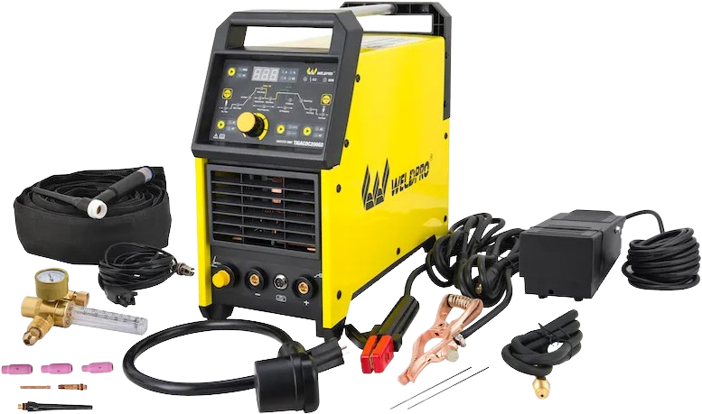 Weldpro TIGACDC200GD Digital AC/DC TIG Welder 200 Amp with Pulse CK17 Worldwide Superflex Torch with Trigger Switch Dual Voltage 220V/110V L12003 New