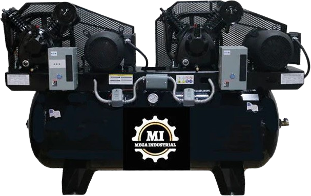 Mega Compressor MP-75120DP3 Air Compressor 120 Gallon 15HP/7.5HP 208-230V or 460V 3-Phase Electric Start New
