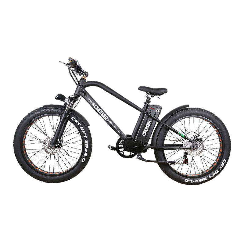 NAKTO 26 inch 500W 28 MPH Super Cruiser Electric Bicycle 5 Speed E-Bike 48V Lithium Battery New