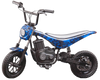 Burromax TT350R 24V 350W Kids Off Road Electric Ride On Mini Pocket Dirt Bike Blue Flames New