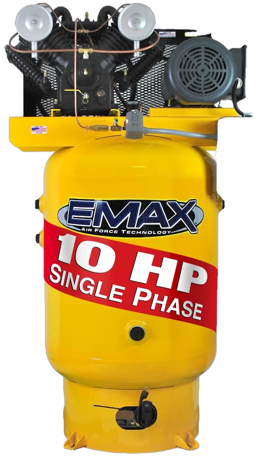 EMAX EP10V080V1 Industrial Plus 10 HP 1-Phase 80 gal. Vertical Electric Air Compressor w/ Pressure Lubricated Pump New