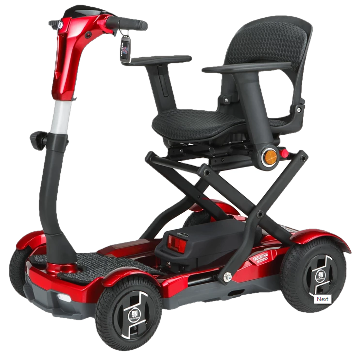 EV Rider Teqno AF S26 Automatic Folding Mobility Scooter Red New