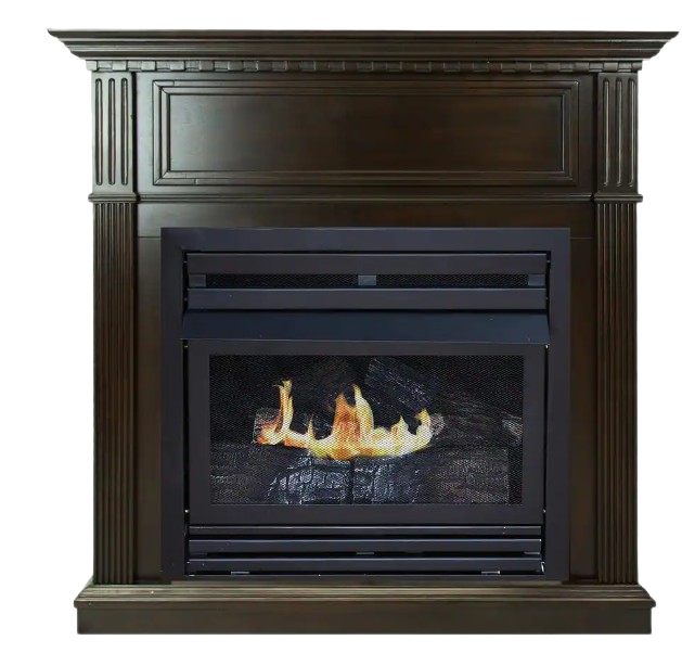 Pleasant Hearth 27,500 BTU 42 in. Convertible Ventless Natural Gas Fireplace in Tobacco New